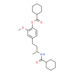 ChemSpider 2D Image | 4-{3-[(Cyclohexylcarbonyl)amino]butyl}-2-methoxyphenyl cyclohexanecarboxylate | C25H37NO4