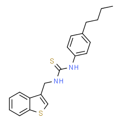 ChemSpider 2D Image | 1-(1-Benzothiophen-3-ylmethyl)-3-(4-butylphenyl)thiourea | C20H22N2S2
