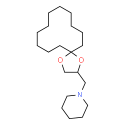 ChemSpider 2D Image | 1-(1,4-Dioxaspiro[4.11]hexadec-2-ylmethyl)piperidine | C20H37NO2