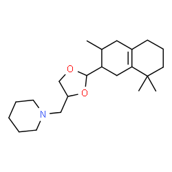 ChemSpider 2D Image | 1-{[2-(3,8,8-Trimethyl-1,2,3,4,5,6,7,8-octahydro-2-naphthalenyl)-1,3-dioxolan-4-yl]methyl}piperidine | C22H37NO2