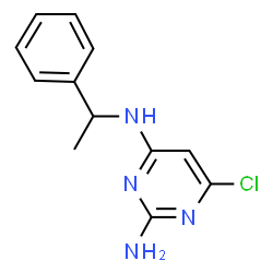 ChemSpider 2D Image | 6-Chloro-N~4~-(1-phenylethyl)-2,4-pyrimidinediamine | C12H13ClN4