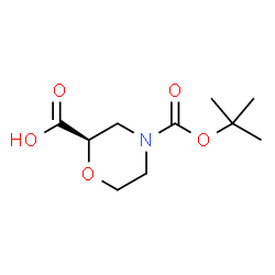 ChemSpider 2D Image | (R)-N-Boc-Morpholine-2-carboxylic acid | C10H17NO5