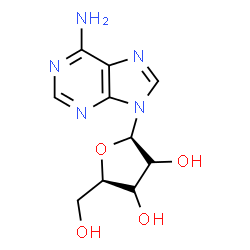 ChemSpider 2D Image | 9-(alpha-L-Arabinofuranosyl)-9H-purin-6-amine | C10H13N5O4