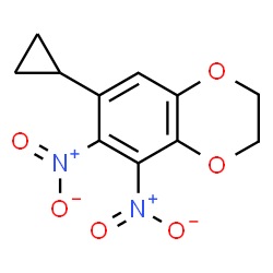 ChemSpider 2D Image | 7-Cyclopropyl-5,6-dinitro-2,3-dihydro-1,4-benzodioxine | C11H10N2O6