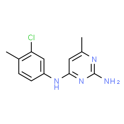ChemSpider 2D Image | N~4~-(3-Chloro-4-methylphenyl)-6-methyl-2,4-pyrimidinediamine | C12H13ClN4