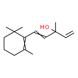 ChemSpider 2D Image | 3-Methyl-1-(2,6,6-trimethyl-1-cyclohexen-1-yl)-1,4-pentadien-3-ol | C15H24O