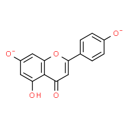 ChemSpider 2D Image | 5-Hydroxy-2-(4-oxidophenyl)-4-oxo-4H-chromen-7-olate | C15H8O5