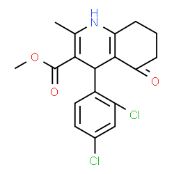ChemSpider 2D Image | Methyl 4-(2,4-dichlorophenyl)-2-methyl-5-oxo-1,4,5,6,7,8-hexahydro-3-quinolinecarboxylate | C18H17Cl2NO3