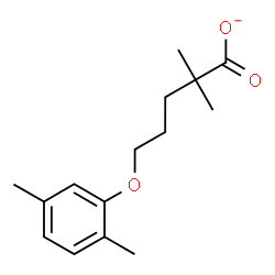 ChemSpider 2D Image | 5-(2,5-Dimethylphenoxy)-2,2-dimethylpentanoate | C15H21O3