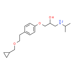 ChemSpider 2D Image | 3-{4-[2-(Cyclopropylmethoxy)ethyl]phenoxy}-2-hydroxy-N-isopropyl-1-propanaminium | C18H30NO3