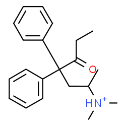 ChemSpider 2D Image | N,N-Dimethyl-5-oxo-4,4-diphenyl-2-heptanaminium | C21H28NO