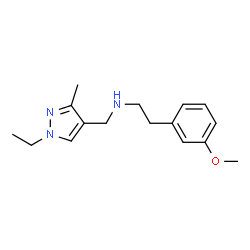 ChemSpider 2D Image | [(1-ethyl-3-methylpyrazol-4-yl)methyl][2-(3-methoxyphenyl)ethyl]amine | C16H23N3O