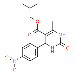 ChemSpider 2D Image | Isobutyl 6-methyl-4-(4-nitrophenyl)-2-oxo-1,2,3,4-tetrahydro-5-pyrimidinecarboxylate | C16H19N3O5