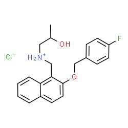 ChemSpider 2D Image | N-({2-[(4-Fluorobenzyl)oxy]-1-naphthyl}methyl)-2-hydroxy-1-propanaminium chloride | C21H23ClFNO2