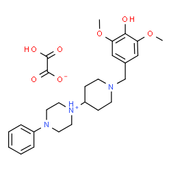 ChemSpider 2D Image | 1-[1-(4-Hydroxy-3,5-dimethoxybenzyl)-4-piperidinyl]-4-phenylpiperazin-1-ium hydrogen oxalate | C26H35N3O7