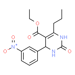ChemSpider 2D Image | Ethyl 4-(3-nitrophenyl)-2-oxo-6-propyl-1,2,3,4-tetrahydro-5-pyrimidinecarboxylate | C16H19N3O5