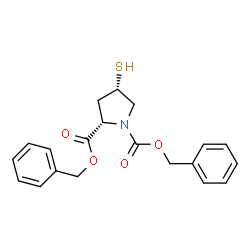 ChemSpider 2D Image | Dibenzyl (2S,4S)-4-sulfanyl-1,2-pyrrolidinedicarboxylate | C20H21NO4S
