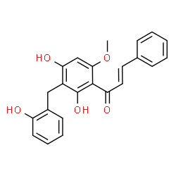 ChemSpider 2D Image | 2',4'-dihydroxy-3'-(2-hydroxybenzyl)-6'-methoxychalcone | C23H20O5