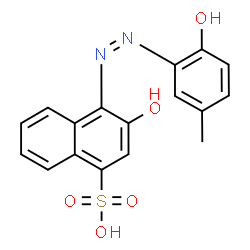 ChemSpider 2D Image | 3-Hydroxy-4-[(Z)-(2-hydroxy-5-methylphenyl)diazenyl]-1-naphthalenesulfonic acid | C17H14N2O5S
