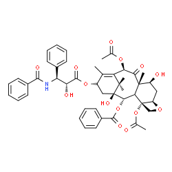 ChemSpider 2D Image | (2alpha,3xi,5beta,7beta,10beta)-4,10-bis(acetyloxy)-13-{[(2R,3S)-3-(benzoylamino)-2-hydroxy-3-phenylpropanoyl]oxy}-1,7-dihydroxy-9-oxo-5,20-epoxytax-11-en-2-yl benzoate | C47H51NO14