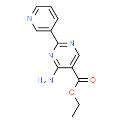 ChemSpider 2D Image | Ethyl 4-amino-2-(3-pyridinyl)-5-pyrimidinecarboxylate | C12H12N4O2