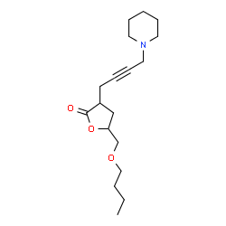 ChemSpider 2D Image | 5-(Butoxymethyl)-3-[4-(1-piperidinyl)-2-butyn-1-yl]dihydro-2(3H)-furanone | C18H29NO3
