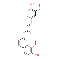 ChemSpider 2D Image | (1Z,6E)-1,7-Bis(4-hydroxy-3-methoxyphenyl)-1,6-heptadiene-3,5-dione | C21H20O6
