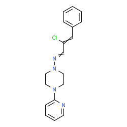 ChemSpider 2D Image | 2-Chloro-3-phenyl-N-[4-(2-pyridinyl)-1-piperazinyl]-2-propen-1-imine | C18H19ClN4