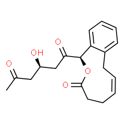ChemSpider 2D Image | (3R)-3-Hydroxy-1-[(1R,6Z)-3-oxo-3,4,5,8-tetrahydro-1H-2-benzoxecin-1-yl]-1,5-hexanedione | C19H22O5