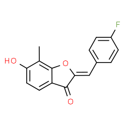 ChemSpider 2D Image | (2Z)-2-(4-Fluorobenzylidene)-6-hydroxy-7-methyl-1-benzofuran-3(2H)-one | C16H11FO3