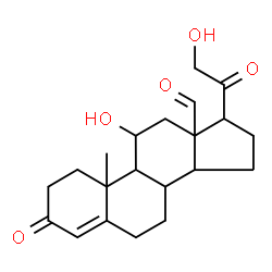 ChemSpider 2D Image | 11,21-Dihydroxy-3,20-dioxopregn-4-en-18-al | C21H28O5