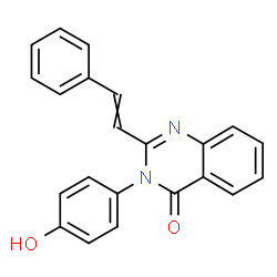 ChemSpider 2D Image | 3-(4-Hydroxyphenyl)-2-(2-phenylvinyl)-4(3H)-quinazolinone | C22H16N2O2