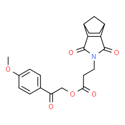 ChemSpider 2D Image | 2-(4-Methoxyphenyl)-2-oxoethyl 3-(3,5-dioxo-4-azatricyclo[5.2.1.0~2,6~]dec-4-yl)propanoate | C21H23NO6