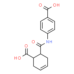 ChemSpider 2D Image | 4-{[(6-Carboxy-3-cyclohexen-1-yl)carbonyl]amino}benzoic acid | C15H15NO5
