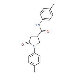 ChemSpider 2D Image | N,1-Bis(4-methylphenyl)-5-oxo-3-pyrrolidinecarboxamide | C19H20N2O2