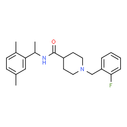 ChemSpider 2D Image | N-[1-(2,5-Dimethylphenyl)ethyl]-1-(2-fluorobenzyl)-4-piperidinecarboxamide | C23H29FN2O