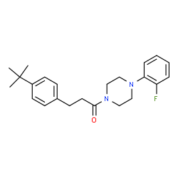 ChemSpider 2D Image | 1-[4-(2-Fluorophenyl)-1-piperazinyl]-3-[4-(2-methyl-2-propanyl)phenyl]-1-propanone | C23H29FN2O
