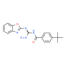 ChemSpider 2D Image | N-[(E)-Amino(1,3-benzoxazol-2-ylamino)methylene]-4-tert-butylbenzamide | C19H20N4O2