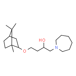 ChemSpider 2D Image | 1-(1-Azepanyl)-4-[(1,7,7-trimethylbicyclo[2.2.1]hept-2-yl)oxy]-2-butanol | C20H37NO2