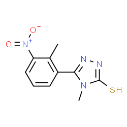 ChemSpider 2D Image | 4-Methyl-5-(2-methyl-3-nitrophenyl)-2,4-dihydro-3H-1,2,4-triazole-3-thione | C10H10N4O2S