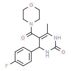 ChemSpider 2D Image | 4-(4-Fluorophenyl)-6-methyl-5-(4-morpholinylcarbonyl)-3,4-dihydro-2(1H)-pyrimidinone | C16H18FN3O3