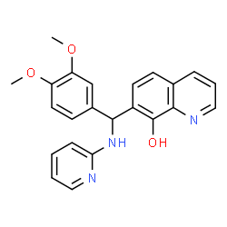 ChemSpider 2D Image | 7-[(3,4-Dimethoxyphenyl)(2-pyridinylamino)methyl]-8-quinolinol | C23H21N3O3