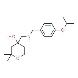 ChemSpider 2D Image | 4-[(4-Isopropoxy-benzylamino)-methyl]-2,2-dimethyl-tetrahydro-pyran-4-ol | C18H29NO3