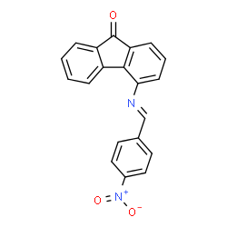 ChemSpider 2D Image | 4-[(E)-(4-Nitrobenzylidene)amino]-9H-fluoren-9-one | C20H12N2O3