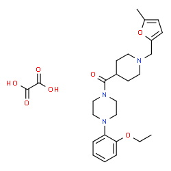 ChemSpider 2D Image | [4-(2-Ethoxyphenyl)-1-piperazinyl]{1-[(5-methyl-2-furyl)methyl]-4-piperidinyl}methanone ethanedioate (1:1) | C26H35N3O7
