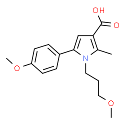 ChemSpider 2D Image | 5-(4-methoxyphenyl)-1-(3-methoxypropyl)-2-methylpyrrole-3-carboxylic acid | C17H21NO4