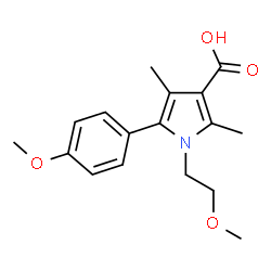 ChemSpider 2D Image | 1-(2-methoxyethyl)-5-(4-methoxyphenyl)-2,4-dimethylpyrrole-3-carboxylic acid | C17H21NO4