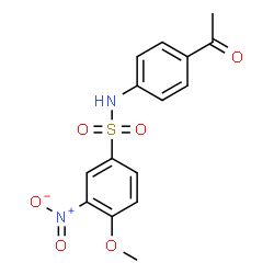 ChemSpider 2D Image | N-(4-Acetylphenyl)-4-methoxy-3-nitrobenzenesulfonamide | C15H14N2O6S