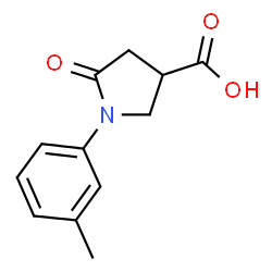 ChemSpider 2D Image | 5-Oxo-1-(m-tolyl)pyrrolidine-3-carboxylic acid | C12H13NO3