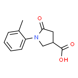 ChemSpider 2D Image | 1-(2-Methylphenyl)-5-oxo-3-pyrrolidinecarboxylic acid | C12H13NO3